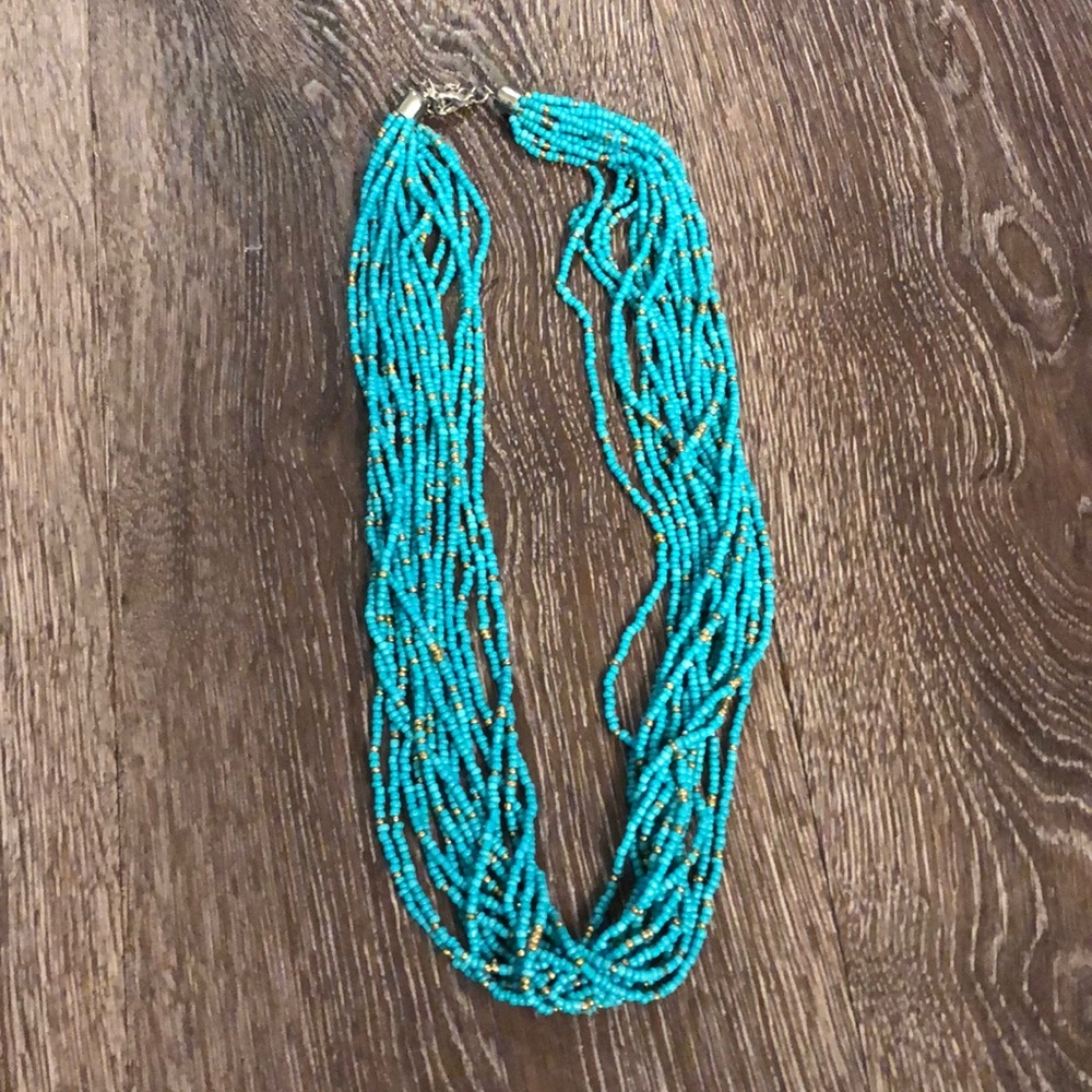 Teal beaded necklace!